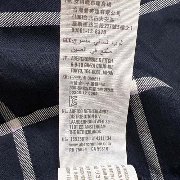 👥🏃‍♀️🈳Navy Windowpane Button-Up Shirt Dress with Tie Waist - Picture 10 of 10